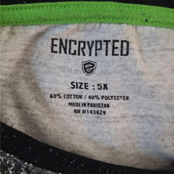 Encrypted Mens Hustle Tee Shirt Short Sleeve Casual Streetwear 5X - Picture 2 of 8